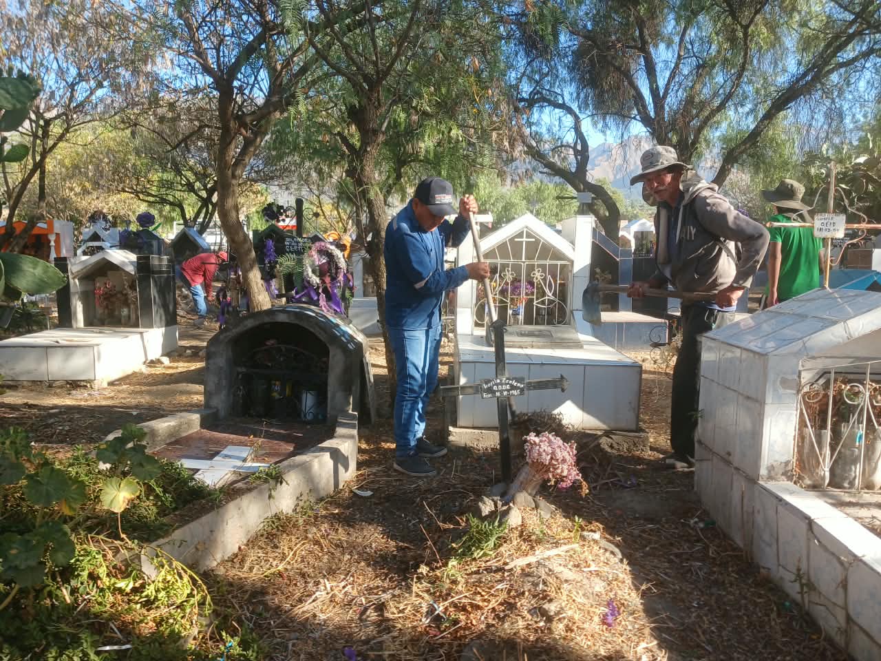 COMUNARIOS LIMPIAN CEMENTERIO PREPARANDO EL HOMENAJE A LA BATALLA DE FALSURI