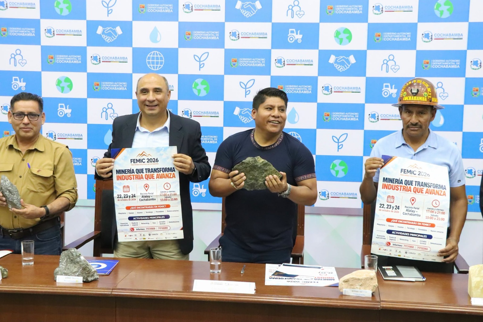 GOBERNACIÓN Y FEICOBOL LANZAN PRIMERA FERIA MINERA INDUSTRIAL DE COCHABAMBA FEMIC 2026